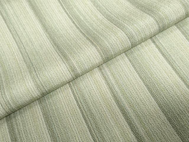 平和屋着物▽本塩沢　単衣　縞　正絹　逸品　DABF1989ud