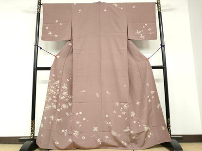 平和屋着物▽訪問着　単衣　作家物　宝尽くし草花文　正絹　逸品　未使用　DABF1994ud