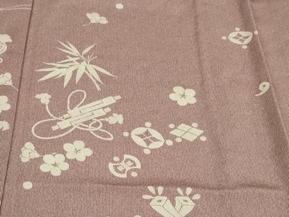 平和屋着物▽訪問着　単衣　作家物　宝尽くし草花文　正絹　逸品　未使用　DABF1994ud