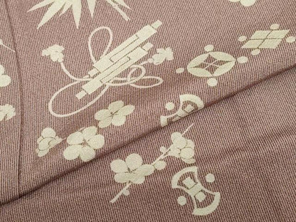 平和屋着物▽訪問着　単衣　作家物　宝尽くし草花文　正絹　逸品　未使用　DABF1994ud