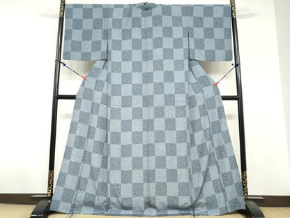 平和屋着物▽上質な小紋　単衣　小花尽くし文　正絹　逸品　DABF1996ud