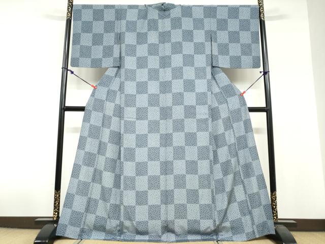 平和屋着物▽上質な小紋　単衣　小花尽くし文　正絹　逸品　DABF1996ud