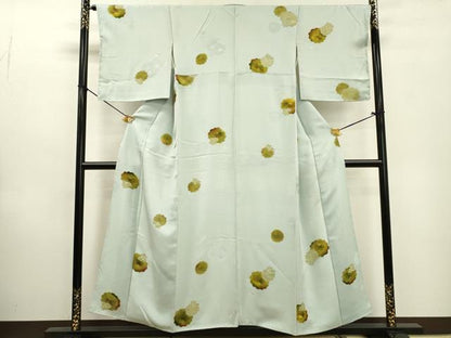 平和屋着物▼上質な小紋 地紋起こし 菊 正絹 逸品 未使用 DABF2001fe