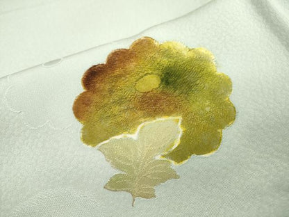 平和屋着物▼上質な小紋 地紋起こし 菊 正絹 逸品 未使用 DABF2001fe