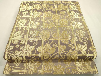 平和屋着物▼六通柄袋帯　更紗花唐草文　金糸　正絹　逸品　DABF2015fe