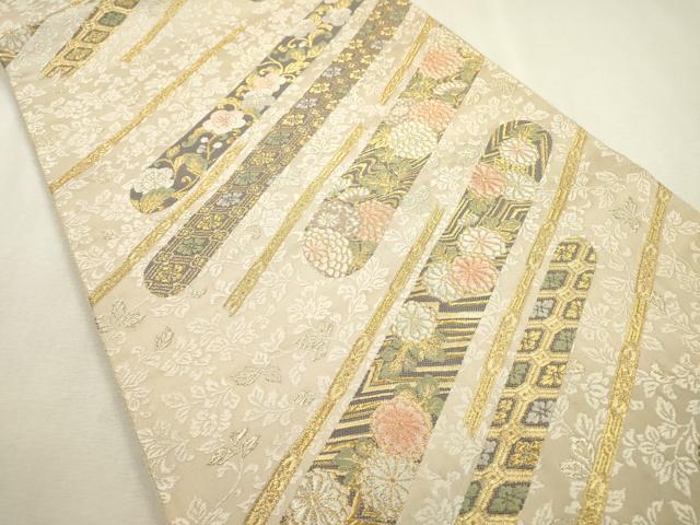 平和屋着物▼六通柄袋帯 唐織 吉祥花唐草文 金銀糸 正絹 逸品 DABF2019fe