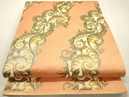 平和屋着物▼丸帯 花唐草文 金糸 正絹 逸品 DABF2033fe