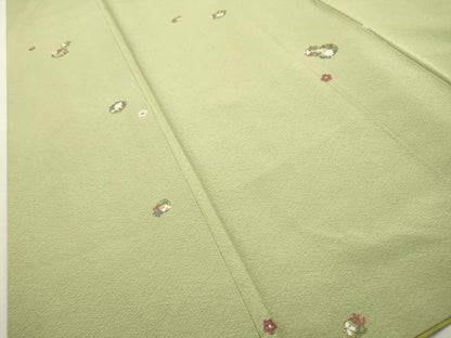 平和屋着物▼上質な小紋 総刺繍 花丸文 金糸 正絹 逸品 DABF2049fe