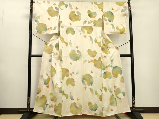 平和屋着物▼上質な小紋 地紋起こし 舞花 正絹 逸品 DABF2051fe