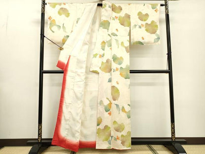 平和屋着物▼上質な小紋 地紋起こし 舞花 正絹 逸品 DABF2051fe