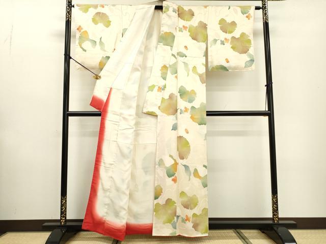 平和屋着物▼上質な小紋 地紋起こし 舞花 正絹 逸品 DABF2051fe
