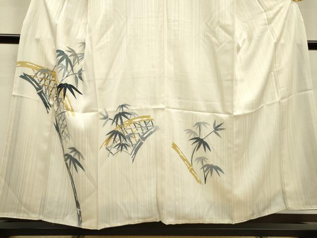 平和屋着物▼訪問着 刺繍 籬笹竹文 銀糸 正絹 逸品 DABF2055fe