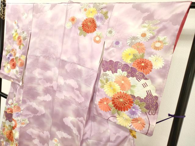 平和屋着物▼訪問着 駒刺繍 檜扇花文 暈し染 金彩 やまと誂製 正絹 逸品 DABF2067fe