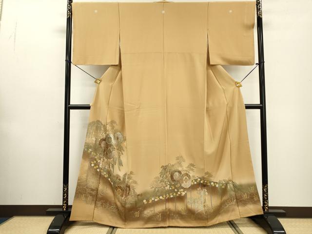 平和屋着物▼豪華色留袖　籬鼓花文　暈し染　金銀彩　正絹　逸品　DABF2072fe