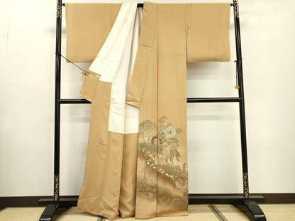 平和屋着物▼豪華色留袖　籬鼓花文　暈し染　金銀彩　正絹　逸品　DABF2072fe