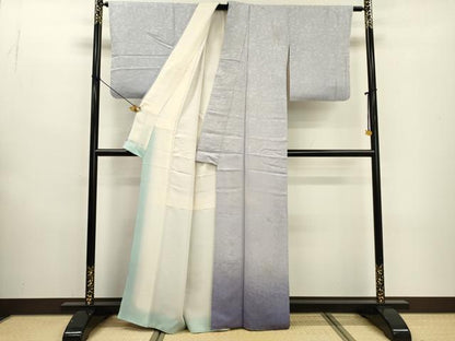 平和屋着物▼色留訪問着 墨流し地紋 霞文 暈し染 正絹 逸品 DABF2073fe