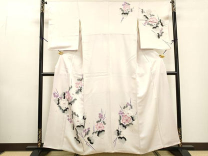 平和屋着物▼訪問着 手描き 枝花 暈し染 正絹 逸品 DABF2084fe