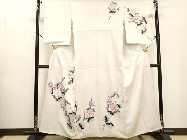 平和屋着物▼訪問着 手描き 枝花 暈し染 正絹 逸品 DABF2084fe