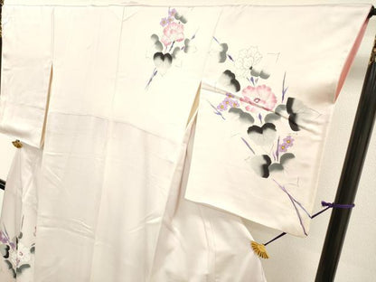 平和屋着物▼訪問着 手描き 枝花 暈し染 正絹 逸品 DABF2084fe