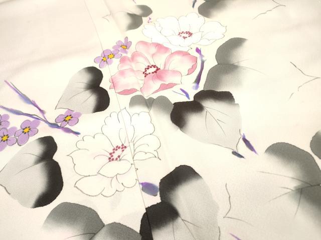 平和屋着物▼訪問着 手描き 枝花 暈し染 正絹 逸品 DABF2084fe