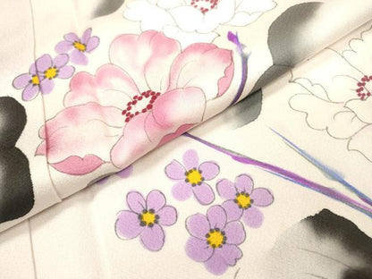 平和屋着物▼訪問着 手描き 枝花 暈し染 正絹 逸品 DABF2084fe