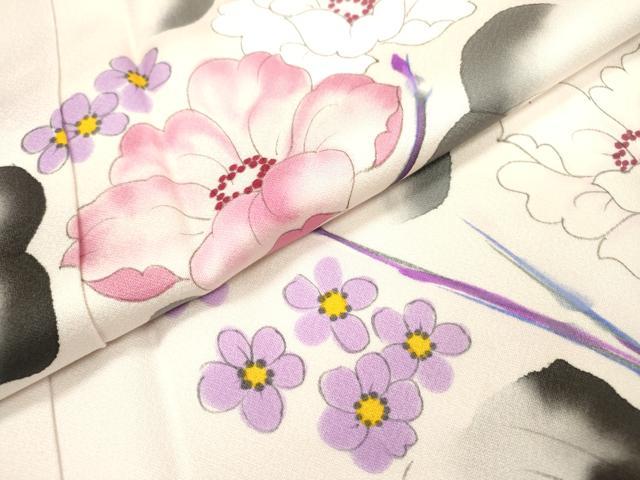 平和屋着物▼訪問着 手描き 枝花 暈し染 正絹 逸品 DABF2084fe
