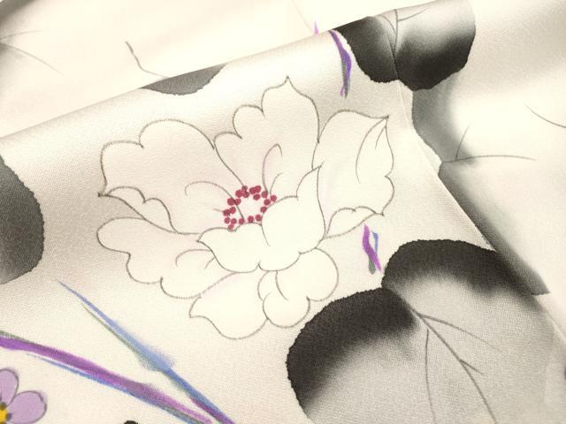 平和屋着物▼訪問着 手描き 枝花 暈し染 正絹 逸品 DABF2084fe