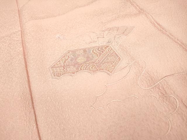 平和屋着物▼中国三大刺繍 スワトウ刺繍 汕頭刺繍 総刺繍 色留袖 檜扇文箱花文 正絹 逸品 DABF2089fe