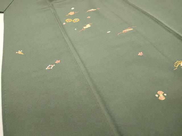 平和屋着物▼訪問着 駒刺繍 総刺繍 宝尽くし 金糸 正絹 逸品 DABF2091fe