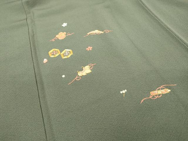 平和屋着物▼訪問着 駒刺繍 総刺繍 宝尽くし 金糸 正絹 逸品 DABF2091fe