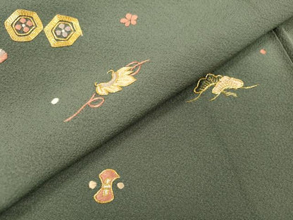 平和屋着物▼訪問着 駒刺繍 総刺繍 宝尽くし 金糸 正絹 逸品 DABF2091fe