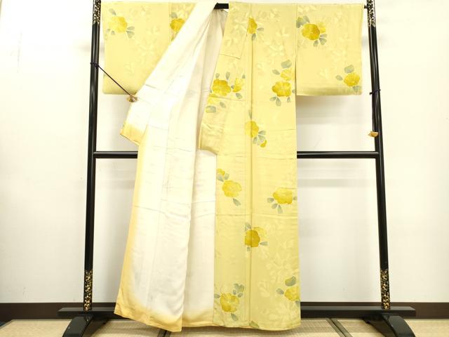 平和屋着物▼上質な小紋 地紋起こし 草花 正絹 逸品 DABF2094fe