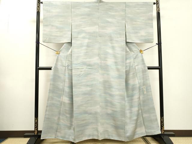 平和屋着物▼上質な小紋 作家物 本草木染 霞文 暈し染 正絹 逸品 DABF2106fe
