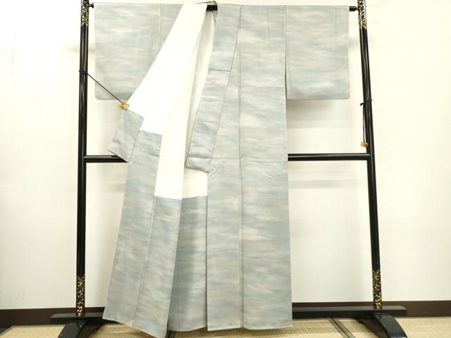 平和屋着物▼上質な小紋 作家物 本草木染 霞文 暈し染 正絹 逸品 DABF2106fe