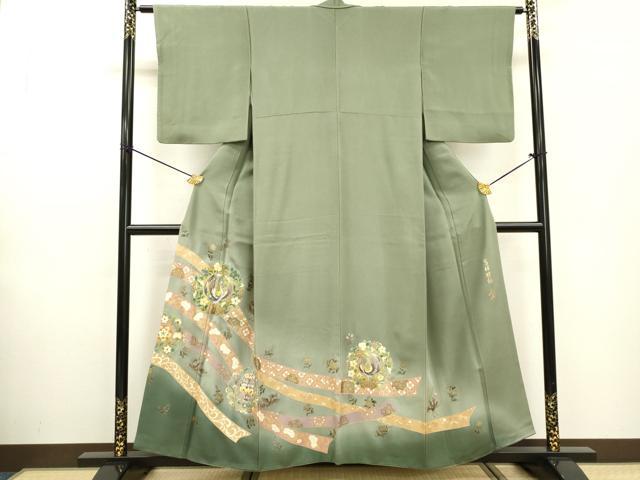 平和屋着物▼金彩友禅作家 木村桂友 色留訪問着 吉祥螺鈿 鳳凰花唐草文 暈し染 金彩 さが美扱い 正絹 逸品 DABF2111fe