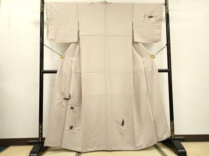 平和屋着物▼訪問着 総刺繍 松 松ぼっくり 正絹 逸品 DABF2129fe