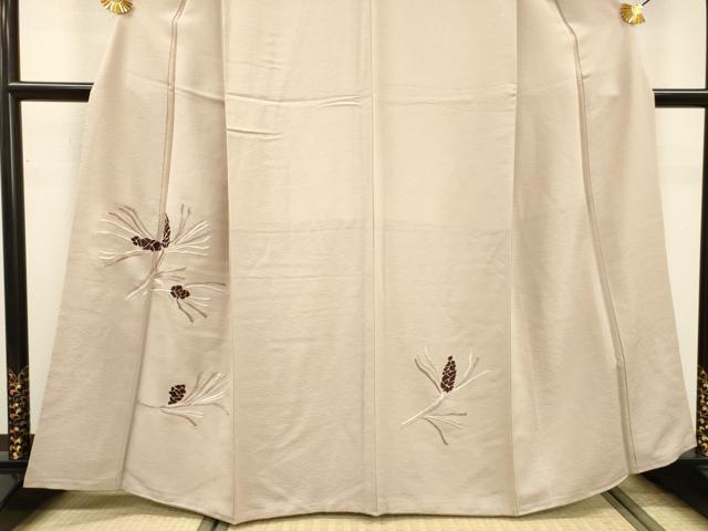 平和屋着物▼訪問着 総刺繍 松 松ぼっくり 正絹 逸品 DABF2129fe