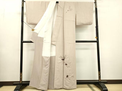 平和屋着物▼訪問着 総刺繍 松 松ぼっくり 正絹 逸品 DABF2129fe