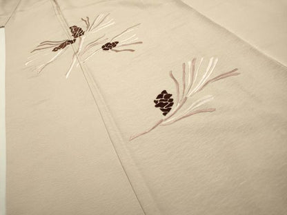 平和屋着物▼訪問着 総刺繍 松 松ぼっくり 正絹 逸品 DABF2129fe