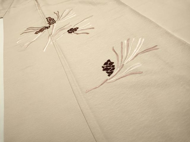 平和屋着物▼訪問着 総刺繍 松 松ぼっくり 正絹 逸品 DABF2129fe