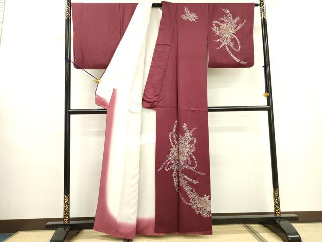 平和屋着物▼訪問着 熨斗花文 金銀彩 正絹 逸品 DABF2131fe