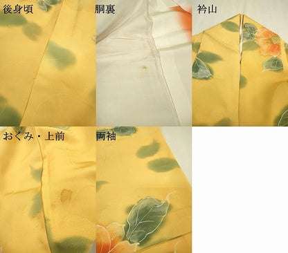 平和屋着物▼上質な小紋 地紋起こし 草花 暈し染 正絹 逸品 DABF2143fe