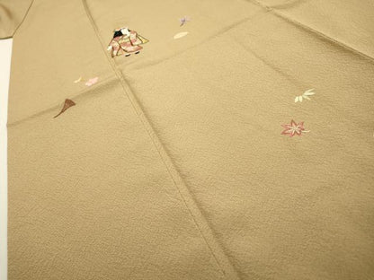 平和屋着物▼訪問着 総刺繍 人物花文 正絹 逸品 DABF2146fe