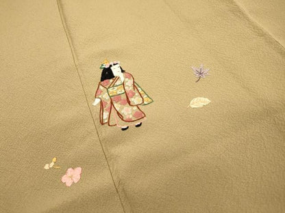 平和屋着物▼訪問着 総刺繍 人物花文 正絹 逸品 DABF2146fe