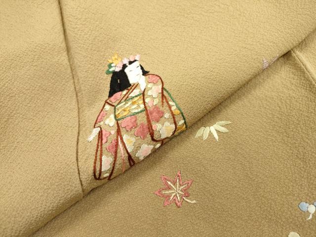 平和屋着物▼訪問着 総刺繍 人物花文 正絹 逸品 DABF2146fe