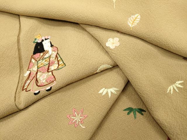 平和屋着物▼訪問着 総刺繍 人物花文 正絹 逸品 DABF2146fe