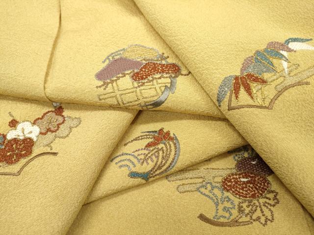 平和屋着物▼中国三大刺繍 相良刺繍 総刺繍 訪問着 松竹梅 金糸 正絹 逸品 DABF2148fe