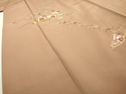 平和屋着物▼訪問着 駒刺繍 総刺繍 冊子花文 暈し染 金銀糸 正絹 逸品 DABF2149fe
