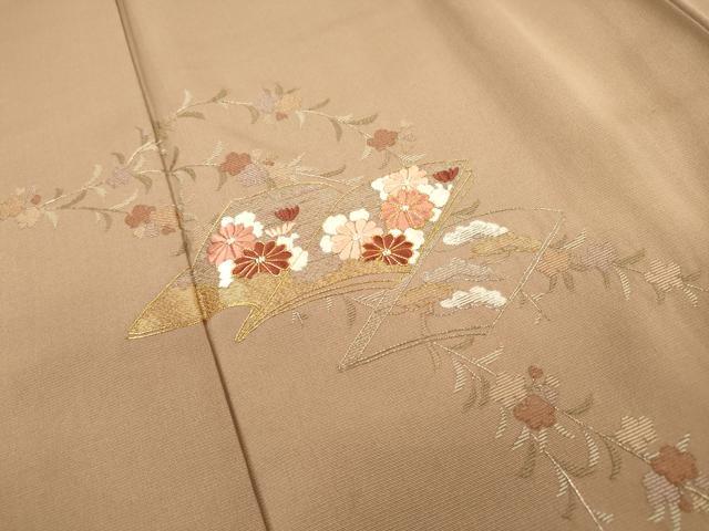 平和屋着物▼訪問着 駒刺繍 総刺繍 冊子花文 暈し染 金銀糸 正絹 逸品 DABF2149fe