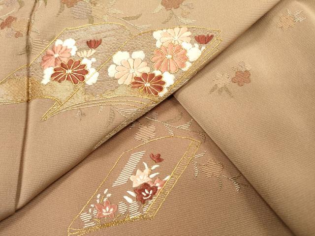 平和屋着物▼訪問着 駒刺繍 総刺繍 冊子花文 暈し染 金銀糸 正絹 逸品 DABF2149fe
